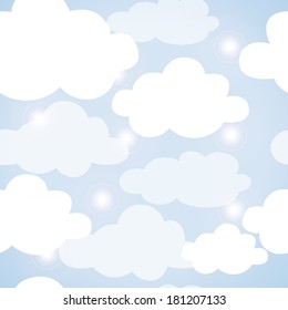 seamless pattern of clouds on blue sky