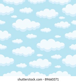 seamless pattern of clouds on blue sky