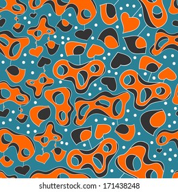 Seamless pattern of clouds on colored sky.Pattern can be used for wallpaper pattern fills surface textures. Vector backgrounds.