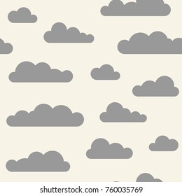 Seamless pattern with clouds on sky. Vector modern abstract background.