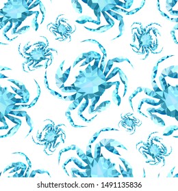 Seamless pattern of clouds and rain. Blue clouds drawn in Doodle style. Cute cartoon illustration in vector. Vintage background for fabric decoration, textiles, packaging, website.