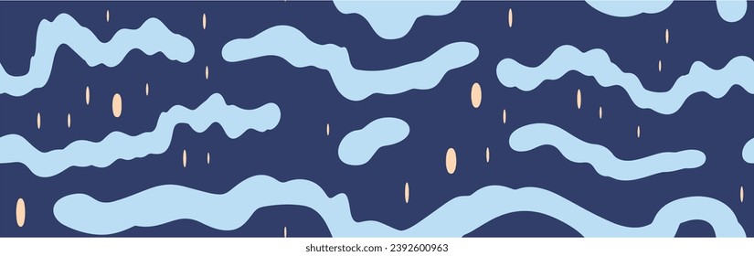 Seamless pattern with clouds and raindrops. Vector illustration. Raindrops. Seamless rainy pattern. Rainy cloud. Illustration.