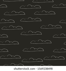 Seamless Pattern with Clouds. Scandinavian Style. 