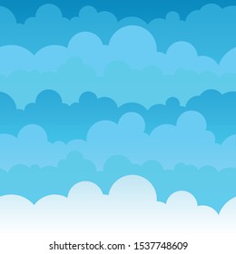 Seamless pattern of clouds in the sky in cartoon style. Abstract texture. Vector.
