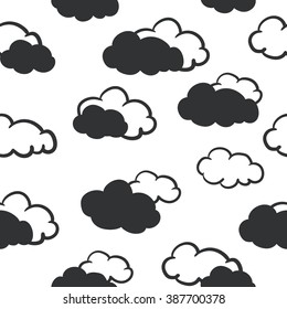 Seamless pattern with clouds, sky pattern. Vector illustration.