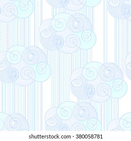 Seamless pattern with clouds. Vector.