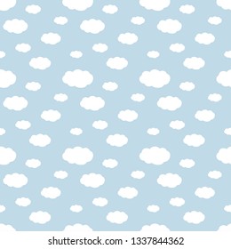 Seamless pattern with clouds. Vector background