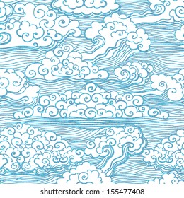 Seamless pattern with clouds. Vector, EPS 10 