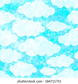 Seamless pattern with clouds. Vector, EPS 10 