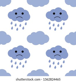 Seamless pattern with clouds. Vector illustration