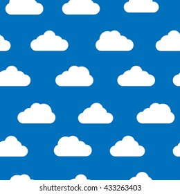 Seamless pattern with clouds. Vector illustration