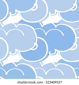 Seamless pattern with clouds. Vector illustration