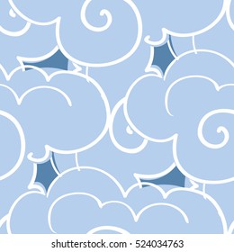 Seamless pattern with clouds. Vector illustration