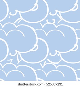 Seamless pattern with clouds. Vector illustration