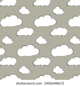 seamless pattern of clouds, vector, wrapping paper, wallpaper, children's clothing.