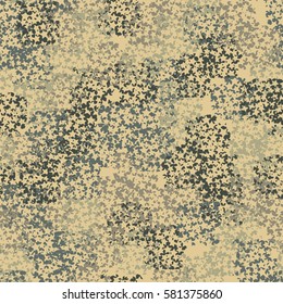 Seamless pattern. Clouts with stars. Random order. Spotted chaos. Fashion camouflage.  Grunge image.