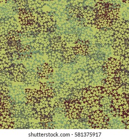 Seamless pattern. Clouts with stars. Random order. Spotted chaos. Fashion camouflage.  Grunge image.