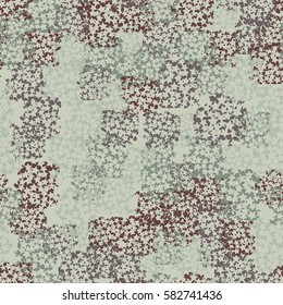 Seamless pattern. Clouts with stars. Random order. Spotted chaos. Fashion camouflage.  Grunge image.