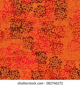 Seamless pattern. Clouts with stars. Random order. Spotted chaos. Fashion camouflage. Grunge image.