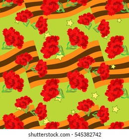 seamless pattern clove Defender of the Fatherland Day victory  vector illustration