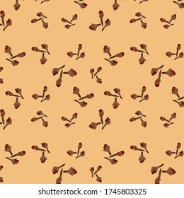 

Seamless pattern clove on pastel background vector illustration