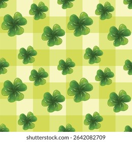 seamless pattern with clover for gift wrapping, greeting cards, decorations for special occasions and wallpaper design