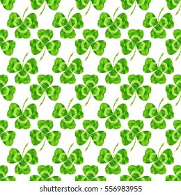 Seamless Pattern with clover. Holidays background. St. Patrick`s day symbol