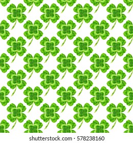 Seamless Pattern with clover. Holidays background. St. Patrick`s day symbol