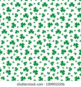 Seamless pattern with clover leaf. Saint Patrick's Day concept. Vector illustration.