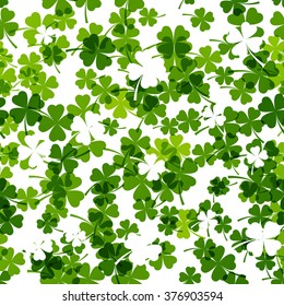 Seamless pattern with clover leaves