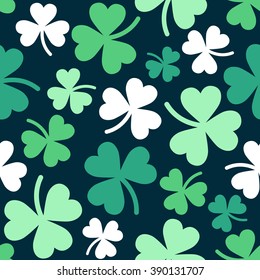 seamless pattern with clover leaves