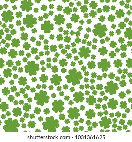 Seamless pattern from the clover leaves. Background to the day of St. Patrick. Vector illustration.
