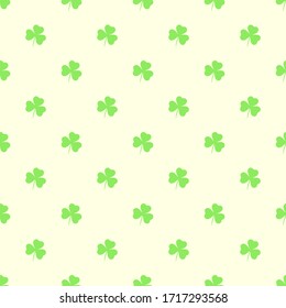 Seamless pattern with clover leaves. Modern background with repeating elements for packaging, printing, fabric. Vector illustration