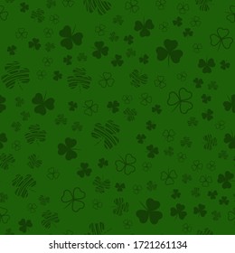 Seamless pattern with clover leaves. Modern background with repeating elements for packaging, printing, fabric. Vector illustration