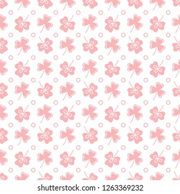 Seamless pattern with clover leaves. Shamrock background. St. Patrick's Day. Design for banner and print.