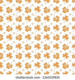 Seamless pattern with clover leaves. Shamrock background. St. Patrick's Day. Design for banner and print.