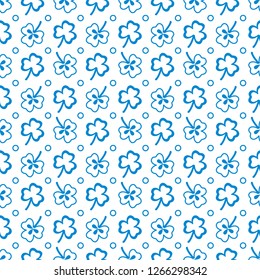 Seamless pattern with clover leaves. Shamrock background. St. Patrick's Day. Design for banner and print.