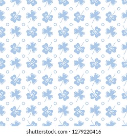 Seamless pattern with clover leaves. Shamrock background. St. Patrick's Day. Design for banner and print.