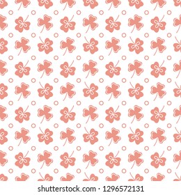 Seamless pattern with clover leaves. Shamrock background. St. Patrick's Day. Design for banner and print.