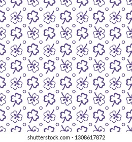 Seamless pattern with clover leaves. Shamrock background. St. Patrick's Day. Design for banner and print.