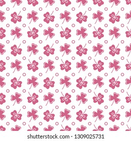 Seamless pattern with clover leaves. Shamrock background. St. Patrick's Day. Design for banner and print.