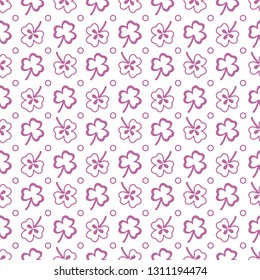 Seamless pattern with clover leaves. Shamrock background. St. Patrick's Day. Design for banner and print.