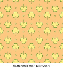 Seamless pattern with clover leaves. Shamrock background. St. Patrick's Day. Design for banner and print.
