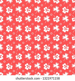 Seamless pattern with clover leaves. Shamrock background. St. Patrick's Day. Design for banner and print.