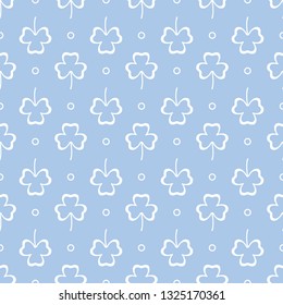 Seamless pattern with clover leaves. Shamrock background. St. Patrick's Day. Design for banner and print.