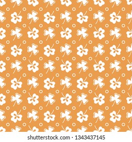 Seamless pattern with clover leaves. Shamrock background. St. Patrick's Day. Design for banner and print.