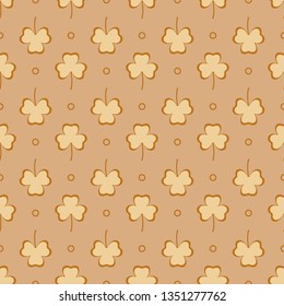 Seamless pattern with clover leaves. Shamrock background. St. Patrick's Day. Design for banner and print.