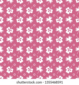 Seamless pattern with clover leaves. Shamrock background. St. Patrick's Day. Design for banner and print.