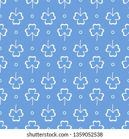Seamless pattern with clover leaves. Shamrock background. St. Patrick's Day. Design for banner and print.