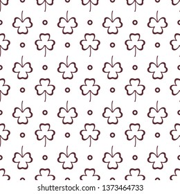 Seamless pattern with clover leaves. Shamrock background. St. Patrick's Day. Design for banner and print.